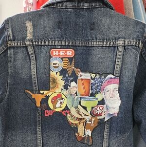 Texas, Boom Boom Jeans Pink and Gray Denim Jacket